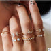 Wholesale Star Moon Diamond Heart Pearl Leaf 10 Piece Set Alloy Ring JDC-RS-F083 Rings 韩之尚 Wholesale Jewelry JoyasDeChina Joyas De China