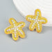 Wholesale starfish diamond-encrusted alloy stud earrings JDC-ES-JL951 Earrings 氿乐 Wholesale Jewelry JoyasDeChina Joyas De China