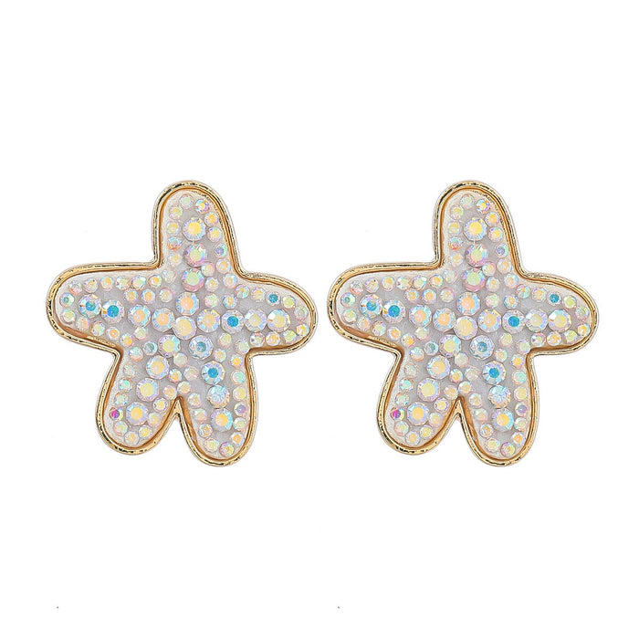 Wholesale starfish diamond-encrusted alloy stud earrings JDC-ES-JL951 Earrings 氿乐 white Wholesale Jewelry JoyasDeChina Joyas De China