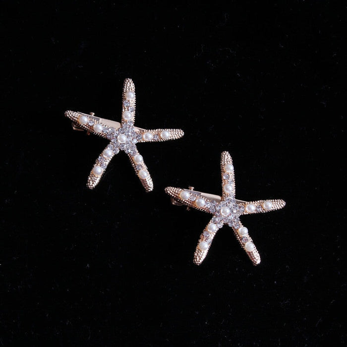 Wholesale starfish diamond hairpins JDC-HC-JE003 Hair Clips 璟恩 Wholesale Jewelry JoyasDeChina Joyas De China