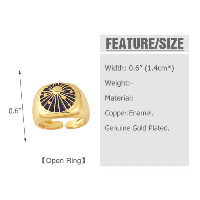 Wholesale Starry Sky Planetary Electroplated Copper Rings JDC-RS-AS270 Rings JoyasDeChina Wholesale Jewelry JoyasDeChina Joyas De China