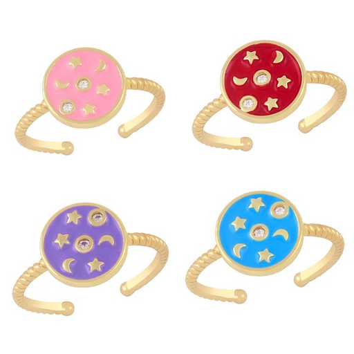 Wholesale Stars and Moon Color Electroplated Copper Rings JDC-RS-AS299 Rings JoyasDeChina Wholesale Jewelry JoyasDeChina Joyas De China