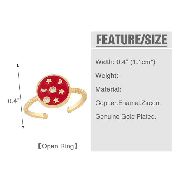 Wholesale Stars and Moon Color Electroplated Copper Rings JDC-RS-AS299 Rings JoyasDeChina Wholesale Jewelry JoyasDeChina Joyas De China
