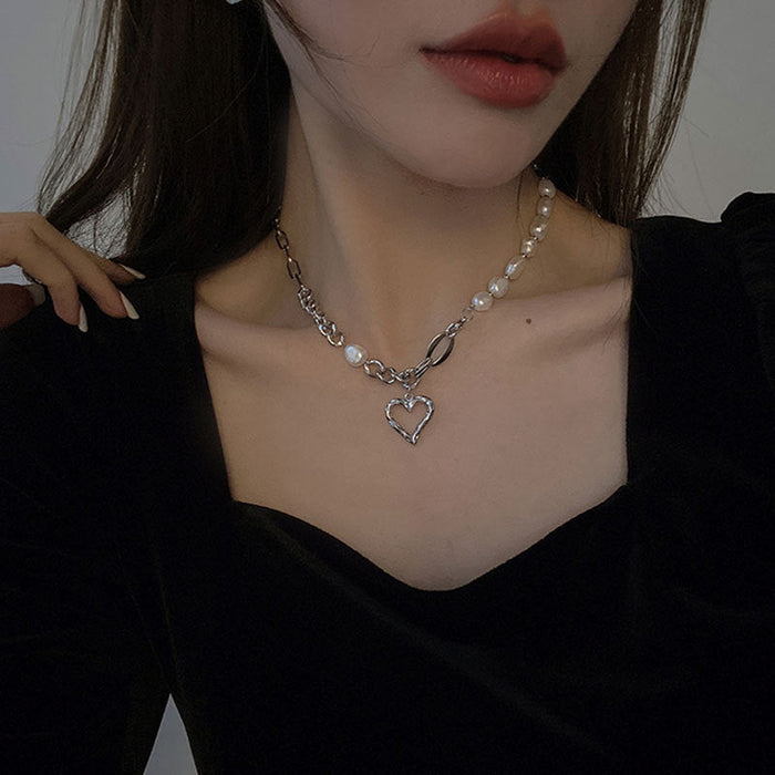 Wholesale Sterling Silver Jewelry 925 Hollow Heart Shaped Necklaces JDC-NE-JianM037 Necklaces 简漫 Wholesale Jewelry JoyasDeChina Joyas De China