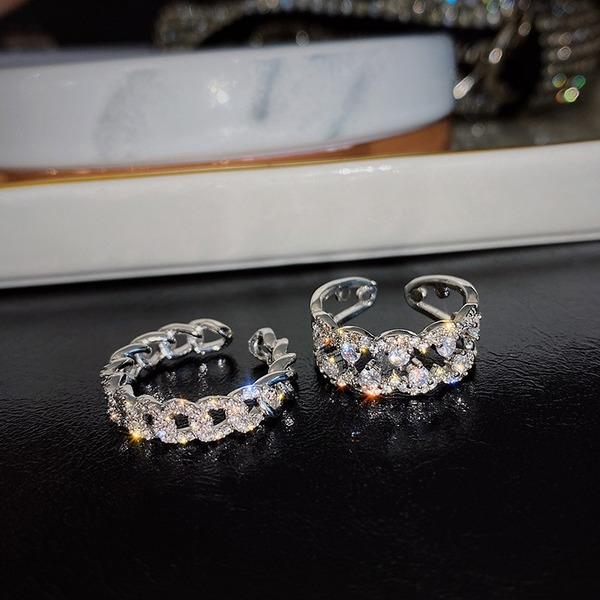 Wholesale Sterling Silver Jewelry 925 Sparkling Rhinestone Rings JDC-RS-JianM009 Rings 简漫 Wholesale Jewelry JoyasDeChina Joyas De China