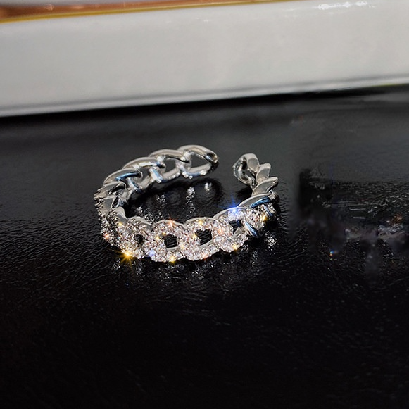 Wholesale Sterling Silver Jewelry 925 Sparkling Rhinestone Rings JDC-RS-JianM009 Rings 简漫 T484 adjustable Wholesale Jewelry JoyasDeChina Joyas De China