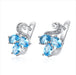 Wholesale Sterling Silver Jewelry Blue Zircon Silver Earrings JDC-ES-BLX033 Earrings 宝来兴 A Wholesale Jewelry JoyasDeChina Joyas De China
