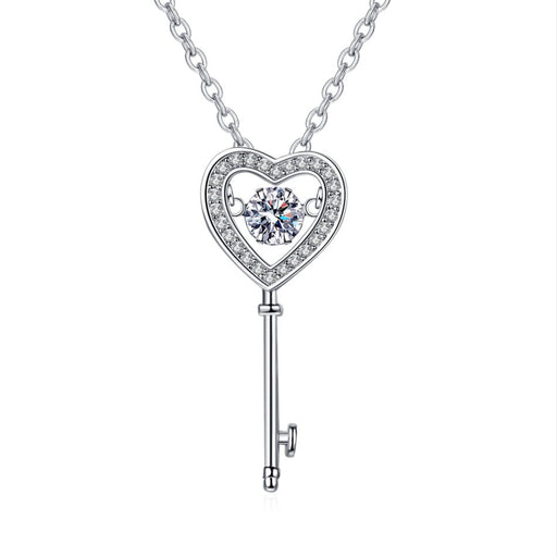Wholesale Sterling Silver Jewelry Copper Heart Shaped Key Necklace JDC-NE-BLX029 Necklaces 宝来兴 necklace Wholesale Jewelry JoyasDeChina Joyas De China