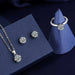 Wholesale Sterling Silver Jewelry copper inlaid zircon necklaces rings set JDC-NE-BLX019 Necklaces 宝来兴 Wholesale Jewelry JoyasDeChina Joyas De China
