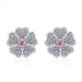 Wholesale Sterling Silver Jewelry copper Pink Flower Earrings JDC-ES-BLX043 Earrings 宝来兴 Wholesale Jewelry JoyasDeChina Joyas De China