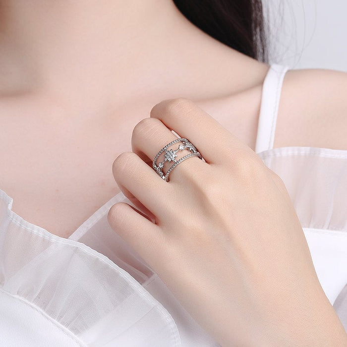 Wholesale Sterling Silver Jewelry Copper Zircon Adjustable 18K Rose Gold Plated Rings JDC-RS-BLX055 Rings 宝来兴 Wholesale Jewelry JoyasDeChina Joyas De China