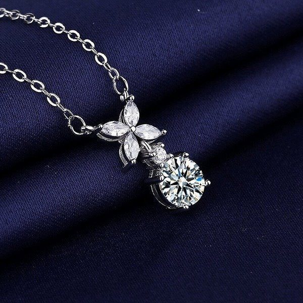 Wholesale Sterling Silver Jewelry copper zircon necklaces JDC-NE-BLX008 Necklaces 宝来兴 Wholesale Jewelry JoyasDeChina Joyas De China