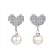 Wholesale Sterling Silver Jewelry Heart Shaped Pearl Silver Earrings JDC-ES-BLX024 Earrings 宝来兴 Wholesale Jewelry JoyasDeChina Joyas De China