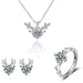 Wholesale Sterling Silver Jewelry Imitation Moissanite Ring Necklace Set JDC-NE-BLX006 Necklaces 宝来兴 Wholesale Jewelry JoyasDeChina Joyas De China