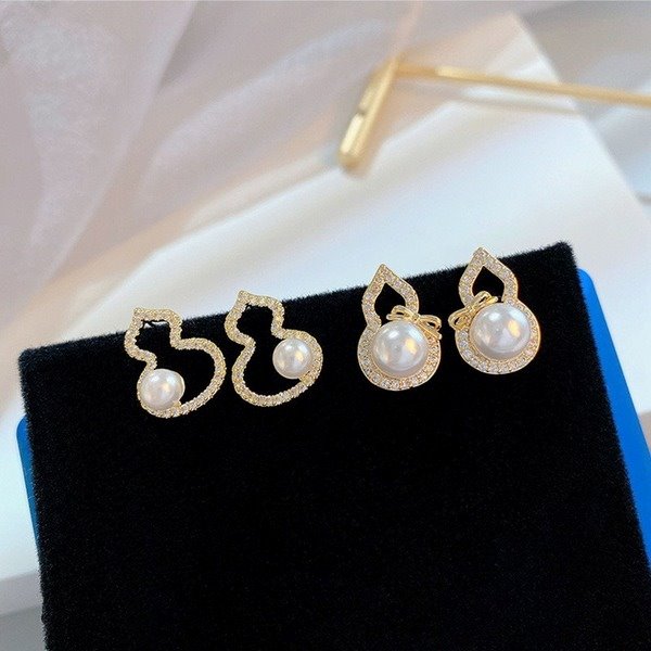 Wholesale Sterling Silver Jewelry Needle Zircon Copper Earrings JDC-ES-QLX007 Earrings 巧兰轩 Wholesale Jewelry JoyasDeChina Joyas De China