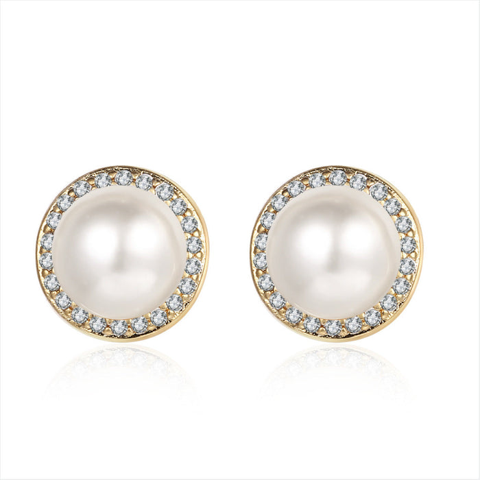 Wholesale Sterling Silver Jewelry pearl inlaid zircon silver earrings JDC-ES-BLX023 Earrings 宝来兴 A Wholesale Jewelry JoyasDeChina Joyas De China