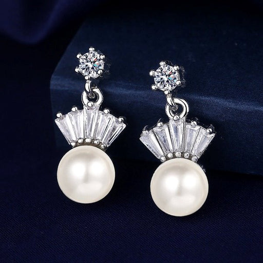 Wholesale Sterling Silver Jewelry pearl silver earrings JDC-ES-BLX035 Earrings 宝来兴 Wholesale Jewelry JoyasDeChina Joyas De China