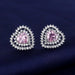 Wholesale Sterling Silver Jewelry pink peach heart silver earrings JDC-ES-BLX021 Earrings 宝来兴 Wholesale Jewelry JoyasDeChina Joyas De China