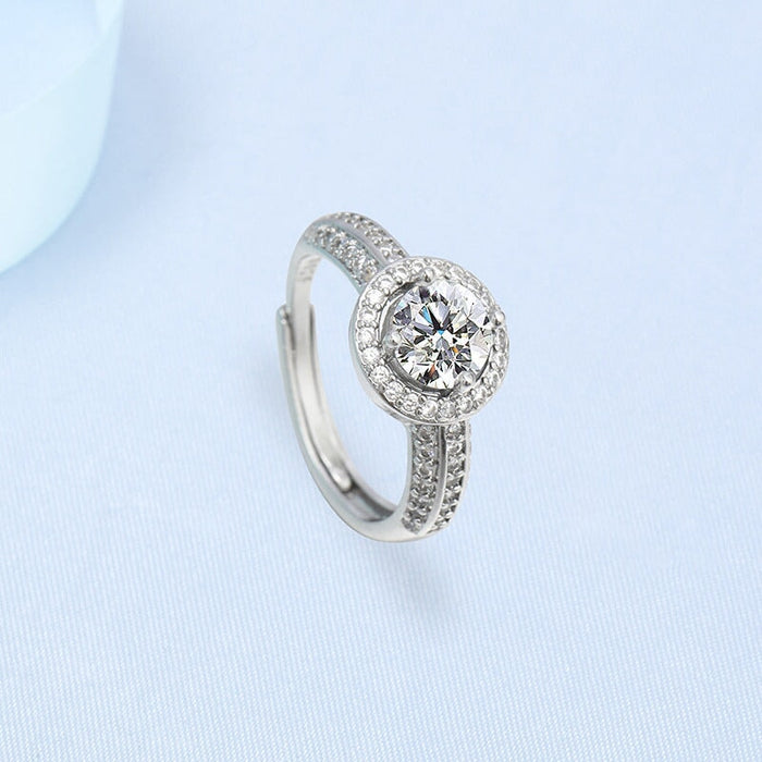 Wholesale Sterling Silver Jewelry Plated Copper Round Zircon Rings JDC-RS-BLX070 Rings 宝来兴 Wholesale Jewelry JoyasDeChina Joyas De China