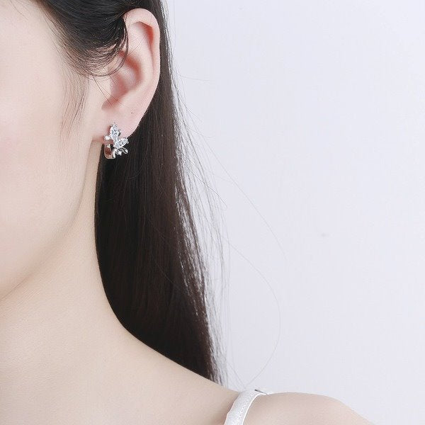 Wholesale Sterling Silver Jewelry plated silver ear buckle JDC-ES-BLX034 Earrings 宝来兴 Wholesale Jewelry JoyasDeChina Joyas De China