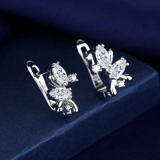 Wholesale Sterling Silver Jewelry plated silver ear buckle JDC-ES-BLX034 Earrings 宝来兴 Wholesale Jewelry JoyasDeChina Joyas De China