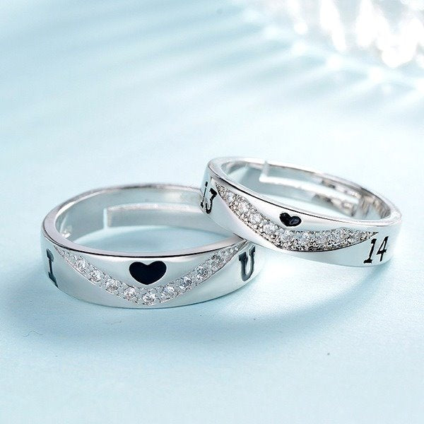 Wholesale Sterling Silver Jewelry Rhinestone couple rings JDC-RS-YZM007 Rings 伊之美 Wholesale Jewelry JoyasDeChina Joyas De China