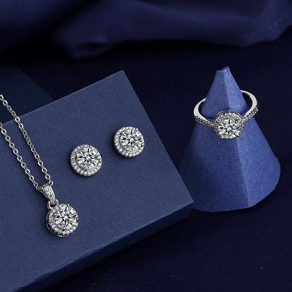 Wholesale Sterling Silver Jewelry S925 Copper Necklace Ring Set JDC-NE-BLX002 Necklaces 宝来兴 Wholesale Jewelry JoyasDeChina Joyas De China