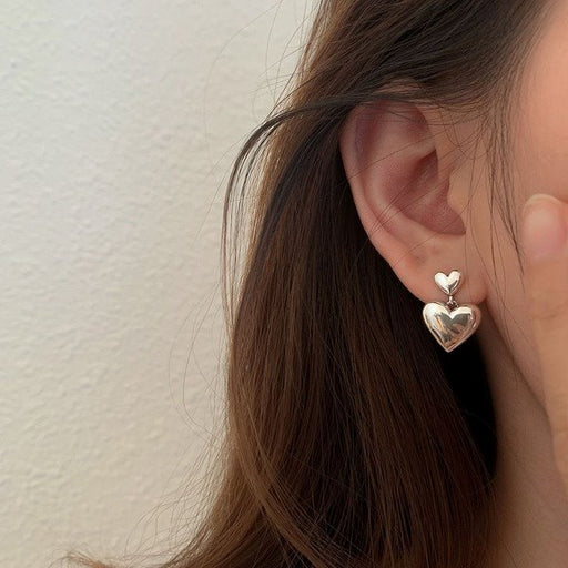 Wholesale Sterling Silver Jewelry s925 heart-shaped earrings JDC-ES-JianM007 Earrings 简漫 Wholesale Jewelry JoyasDeChina Joyas De China