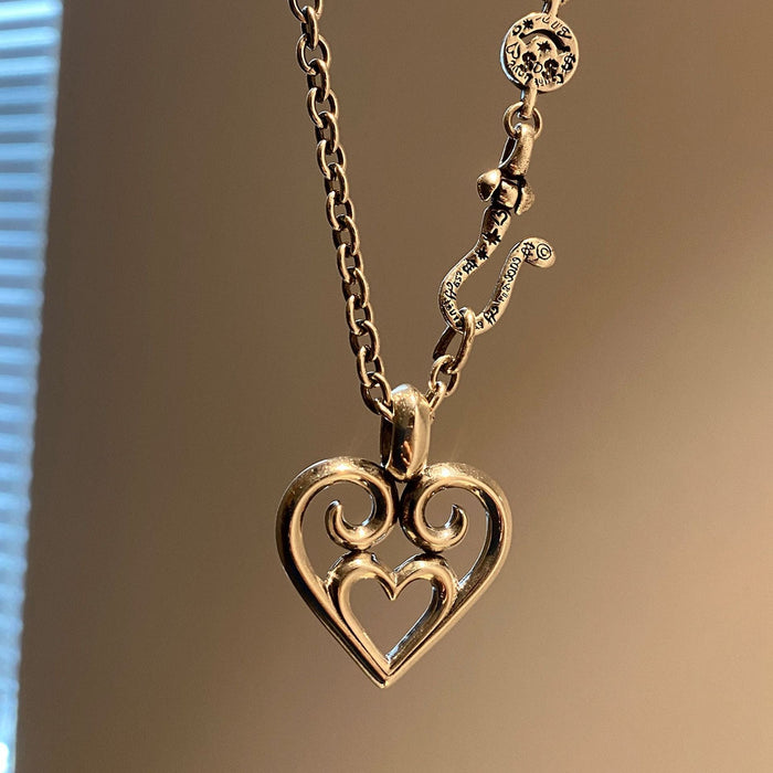 Wholesale Sterling Silver Jewelry s925 heart-shaped necklace JDC-NE-JianM005 Necklaces 简漫 Wholesale Jewelry JoyasDeChina Joyas De China