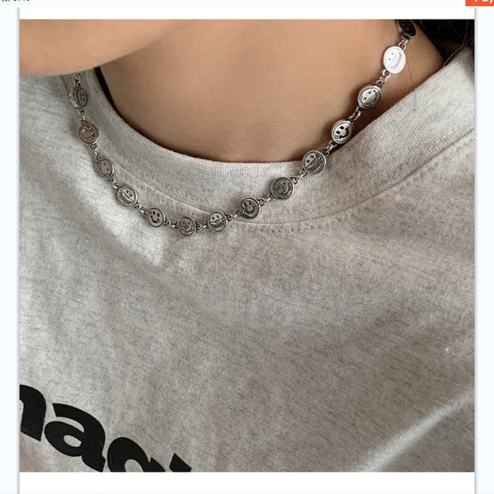 Wholesale Sterling Silver Jewelry S925 Smiley Necklace JDC-NE-JianM016 Necklaces 简漫 D608 925silver Wholesale Jewelry JoyasDeChina Joyas De China
