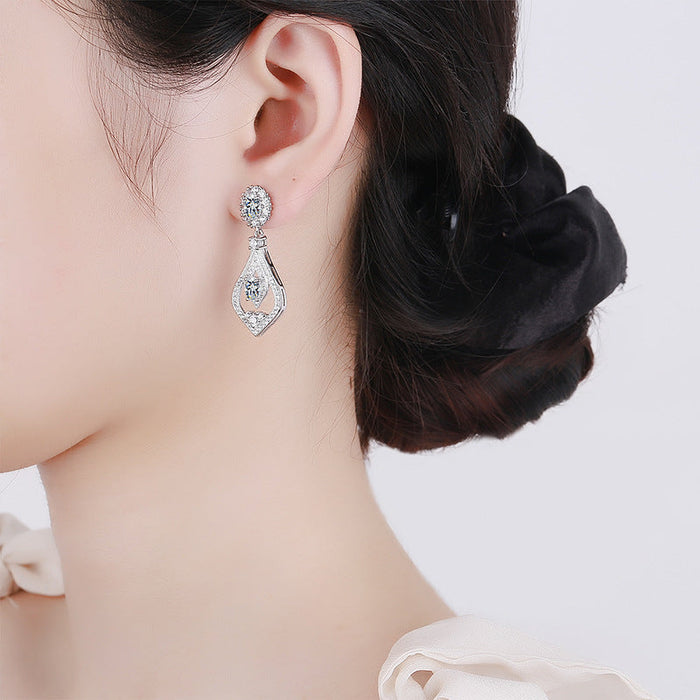 Wholesale Sterling Silver Jewelry S925 Zircon Copper Earrings JDC-ES-BLX051 Earrings 宝来兴 Wholesale Jewelry JoyasDeChina Joyas De China