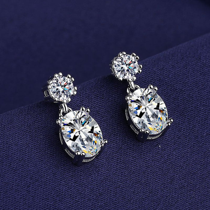 Wholesale Sterling Silver Jewelry S925 Zircon Copper Earrings JDC-ES-BLX054 Earrings 宝来兴 Wholesale Jewelry JoyasDeChina Joyas De China
