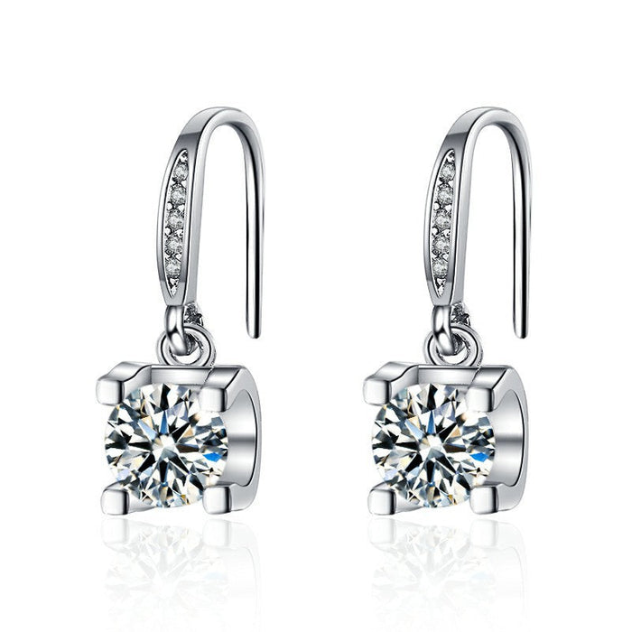 Wholesale Sterling Silver Jewelry S925 Zircon Copper Earrings JDC-ES-BLX055 Earrings 宝来兴 A Wholesale Jewelry JoyasDeChina Joyas De China