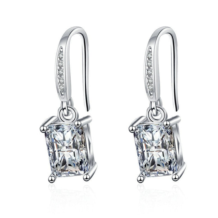 Wholesale Sterling Silver Jewelry S925 Zircon Copper Earrings JDC-ES-BLX059 Earrings 宝来兴 A Wholesale Jewelry JoyasDeChina Joyas De China