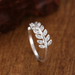 Wholesale Sterling Silver Jewelry S925 Zircon Leaf Rings JDC-RS-JianM003 Rings 简漫 Wholesale Jewelry JoyasDeChina Joyas De China