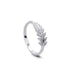 Wholesale Sterling Silver Jewelry S925 Zircon Leaf Rings JDC-RS-JianM003 Rings 简漫 white gold plated ring Wholesale Jewelry JoyasDeChina Joyas De China