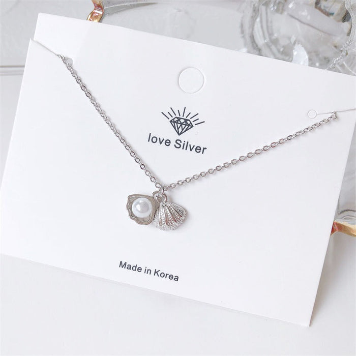 Wholesale Sterling Silver Jewelry Shell Pearl Necklaces JDC-NE-JianM022 Necklaces 简漫 Wholesale Jewelry JoyasDeChina Joyas De China