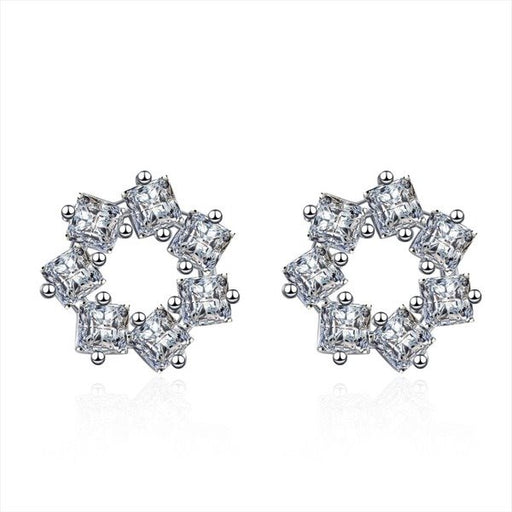 Wholesale Sterling Silver Jewelry simple zircon silver earrings JDC-ES-BLX020 Earrings 宝来兴 Wholesale Jewelry JoyasDeChina Joyas De China