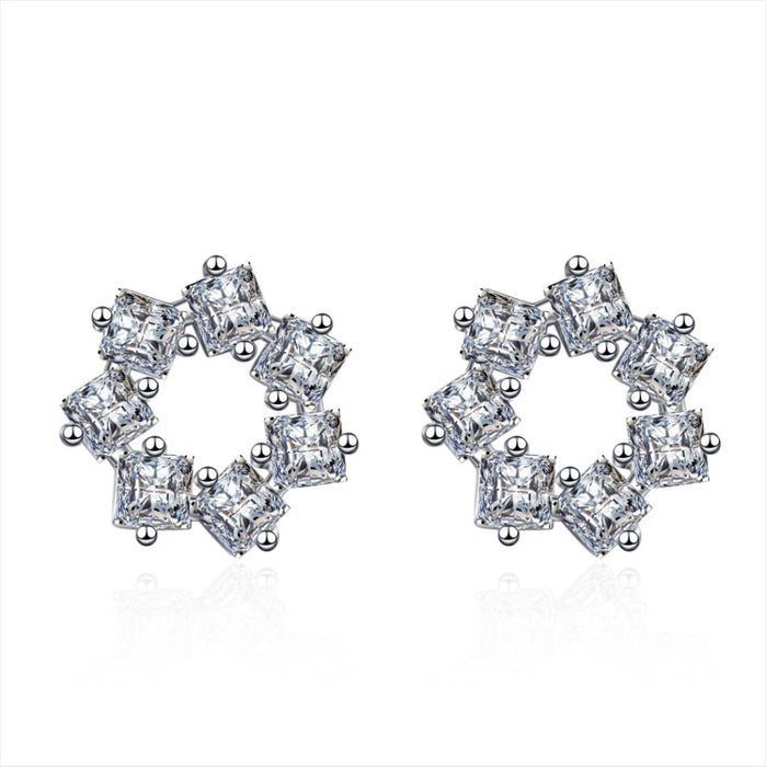 Wholesale Sterling Silver Jewelry simple zircon silver earrings JDC-ES-BLX020 Earrings 宝来兴 white Wholesale Jewelry JoyasDeChina Joyas De China