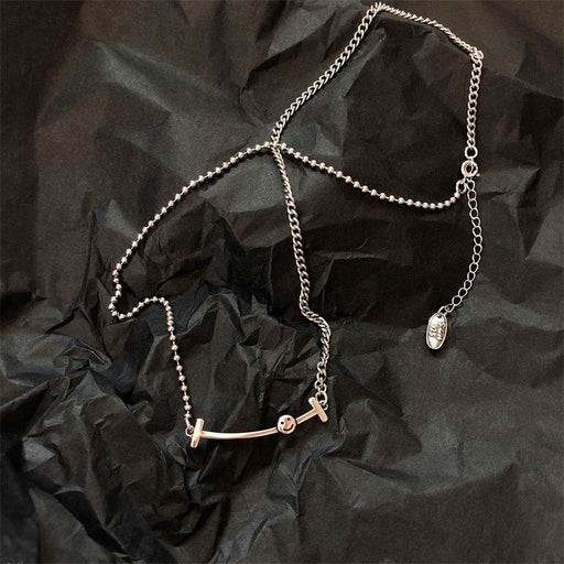 Wholesale Sterling Silver Jewelry Smiley Necklace JDC-NE-JianM019 Necklaces 简漫 Wholesale Jewelry JoyasDeChina Joyas De China