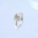 Wholesale Sterling Silver Jewelry White Copper Zircon Heart-Shaped Rings JDC-RS-BLX028 Rings 宝来兴 Wholesale Jewelry JoyasDeChina Joyas De China