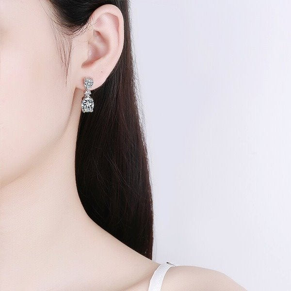Wholesale Sterling Silver Jewelry zircon copper earrings JDC-ES-BLX004 Earrings 宝来兴 Wholesale Jewelry JoyasDeChina Joyas De China