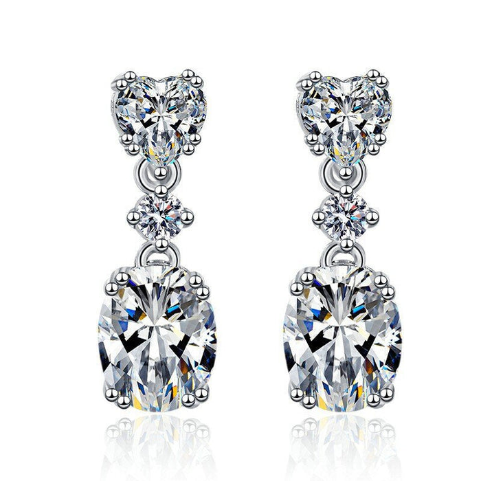 Wholesale Sterling Silver Jewelry zircon copper earrings JDC-ES-BLX004 Earrings 宝来兴 A Wholesale Jewelry JoyasDeChina Joyas De China