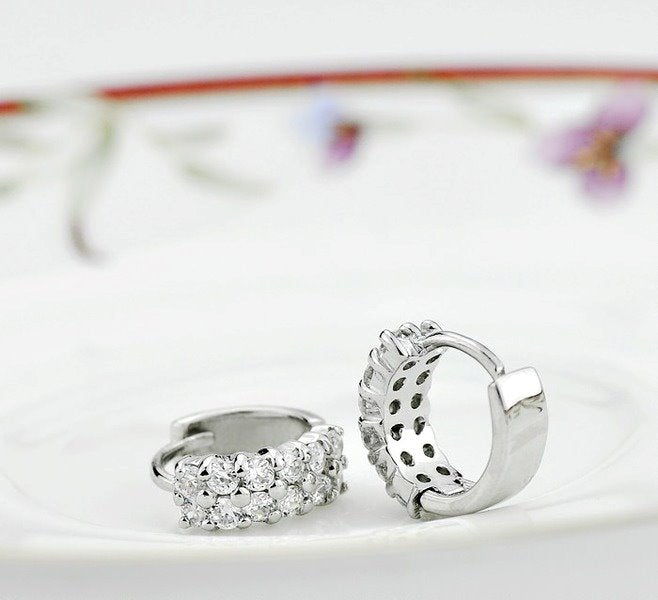 Wholesale Sterling Silver Jewelry Zircon Earrings JDC-ES-JianM010 Earrings 简漫 Wholesale Jewelry JoyasDeChina Joyas De China