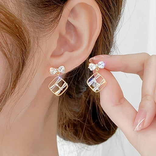 Wholesale Sterling Silver Jewelry zircon sterling silver needle earrings JDC-ES-QLX015 Earrings 巧兰轩 Wholesale Jewelry JoyasDeChina Joyas De China