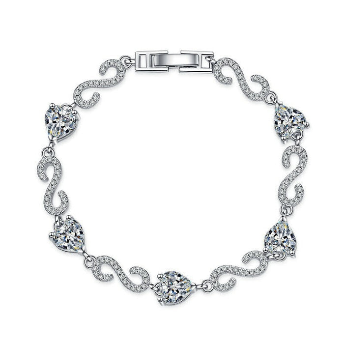 Wholesale sterling silver zircon bracelet JDC-BT-BLX001 Bracelet 宝来兴 Wholesale Jewelry JoyasDeChina Joyas De China