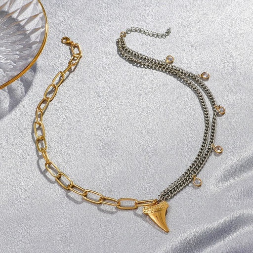 Wholesale stitching metal tip cone pendant necklaces JDC-NE-D689 necklaces JoyasDeChina Wholesale Jewelry JoyasDeChina Joyas De China