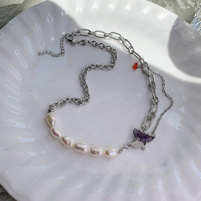 Bulk Jewelry Wholesale stitching pearl necklaces JDC-NE-W202 Wholesale factory from China YIWU China