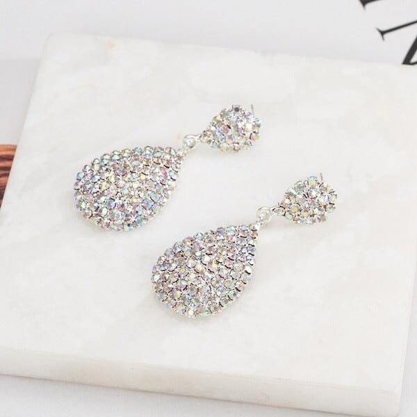 Wholesale studded zirconium silver plated earrings JDC-ES-ZHONGW013 Earrings 众薇 Wholesale Jewelry JoyasDeChina Joyas De China