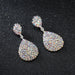 Wholesale studded zirconium silver plated earrings JDC-ES-ZHONGW013 Earrings 众薇 Silver Wholesale Jewelry JoyasDeChina Joyas De China